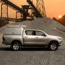 Toyota Hilux 2016- ProTop high roof gullwing canopy in 1D6 Silver with solid rear door