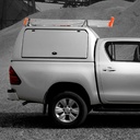 Toyota Hilux 2016- ProTop high roof gullwing canopy in 040 white with solid rear door - central locking