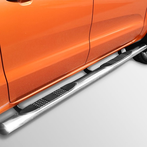 [4M-AMAR23DBLSSSB4] VW Amarok 2023- stainless steel side bars with steps