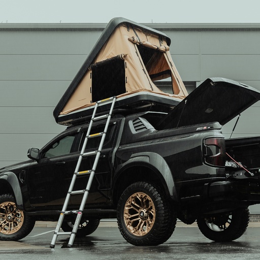 [4M-ABSROOFTENT-BLACK#] Predator Explorer 210 black rooftop tent - roof mounted 2-person tent