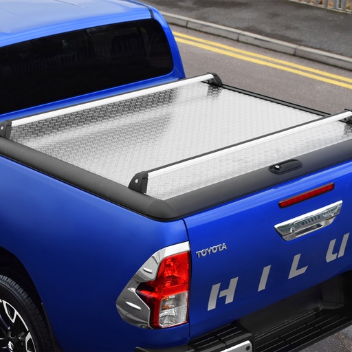 [4M-HILUX-21DBLCHEQTONN#_P] Toyota Hilux 2021- Mountain Top Chequer plate lift- up lid