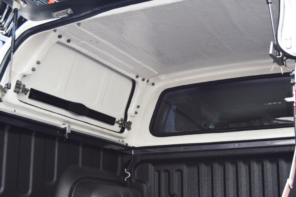 Toyota Hilux 2021- ProTop gullwing canopy with central locking (for active model with ladder rack) - White 040