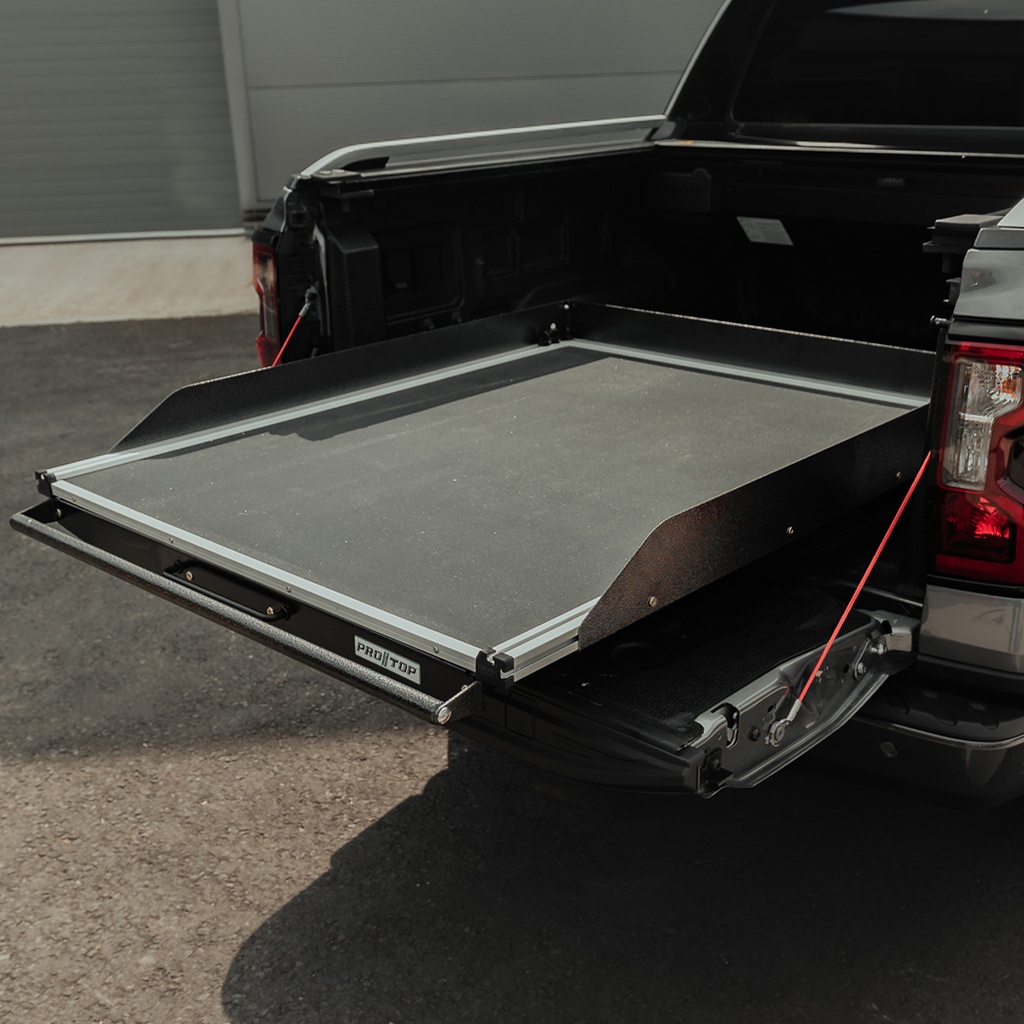 Sliding load bed tray universal standard