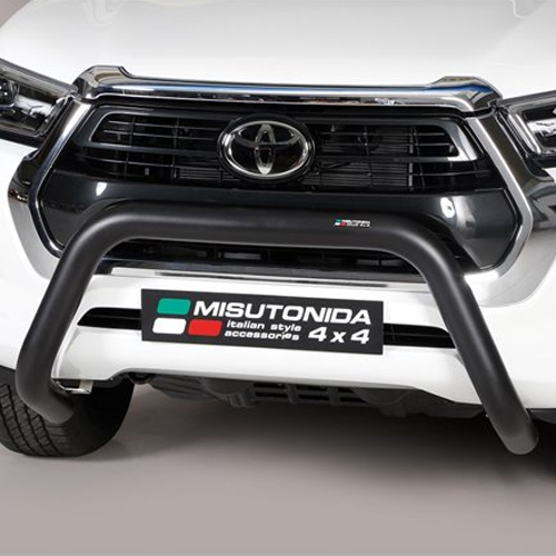 Black 76mm A-Frame front bull bar for Toyota Hilux 2021-