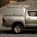 Toyota Hilux 2016- ProTop high roof gullwing canopy in 1D6 Silver with solid rear door