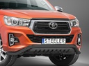 Toyota Hilux Invincible X double cab 2018- front bar - spoiler bar with axle plate in black