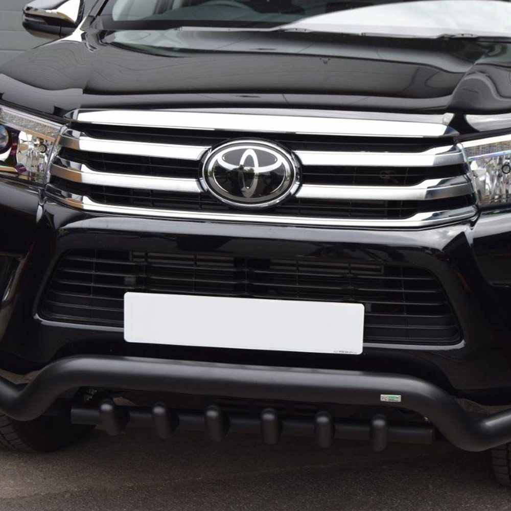 Toyota Hilux 2016-2020 70MM black spoiler bar with axle bars