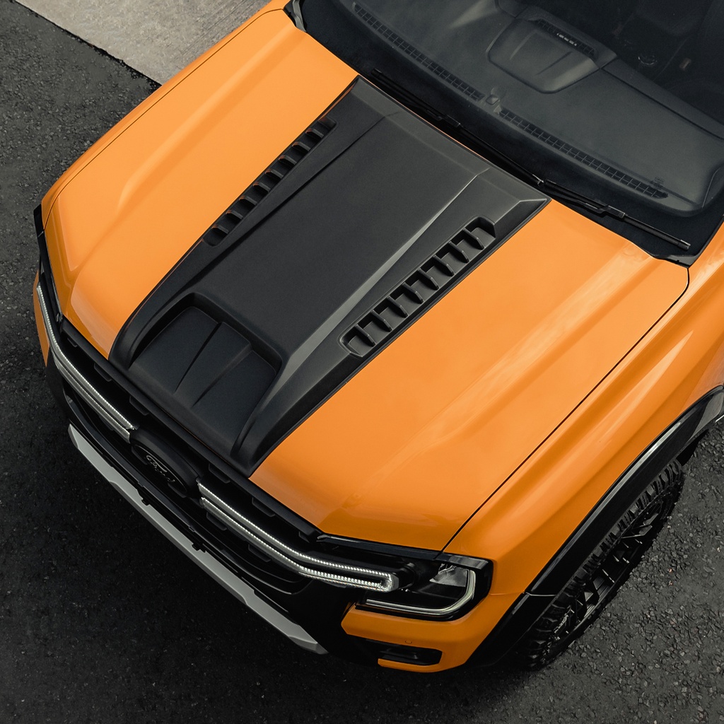 Ford Ranger 2023- Narrow Bonnet Scoop with vents - Matt Black
