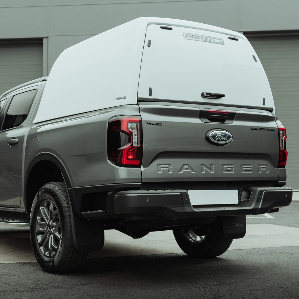 Ford Ranger 2023- ProTop high roof tradesman canopy with solid door in frozen white