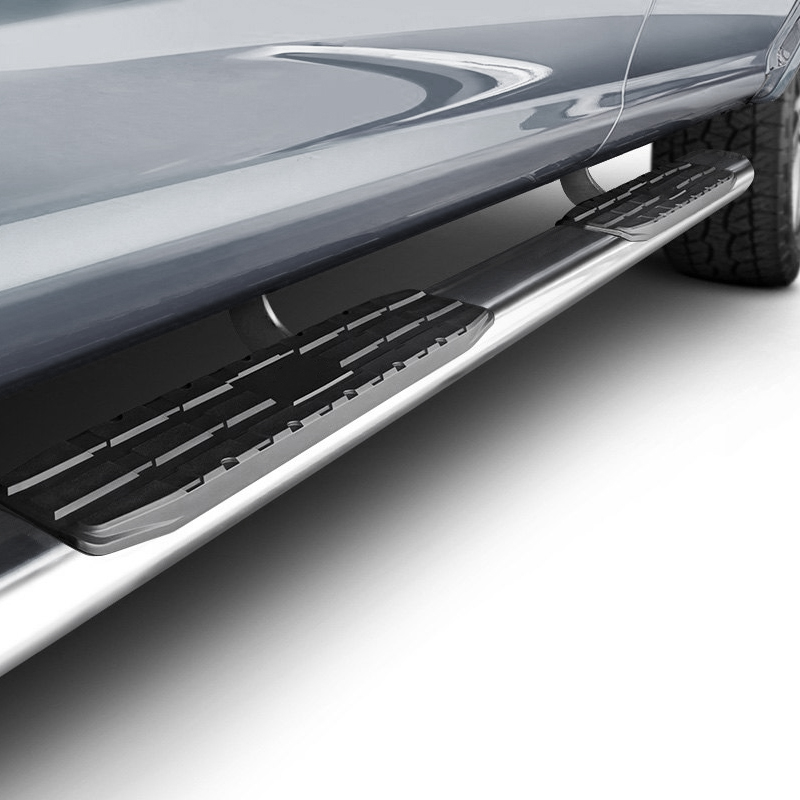 Stainless steel side bars with grippy steps
