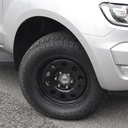 17" black modular steel wheels