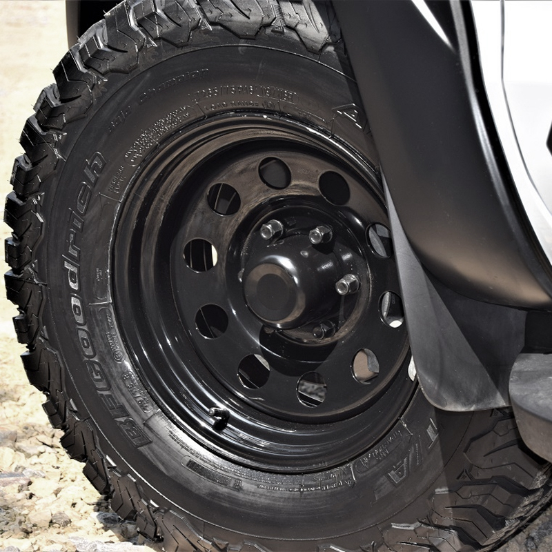 16" Black modular steel wheels