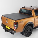 Tonneau cover with hidden press snap