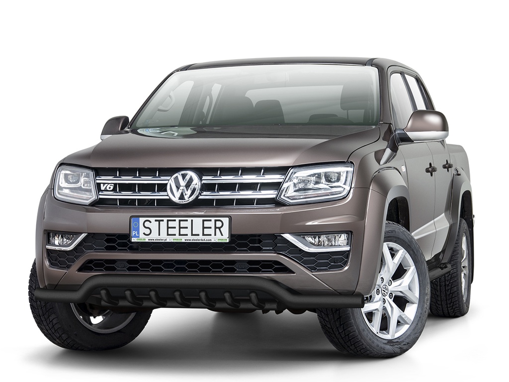 VW Amarok 2017-2020 Black spoiler bar with axle bars