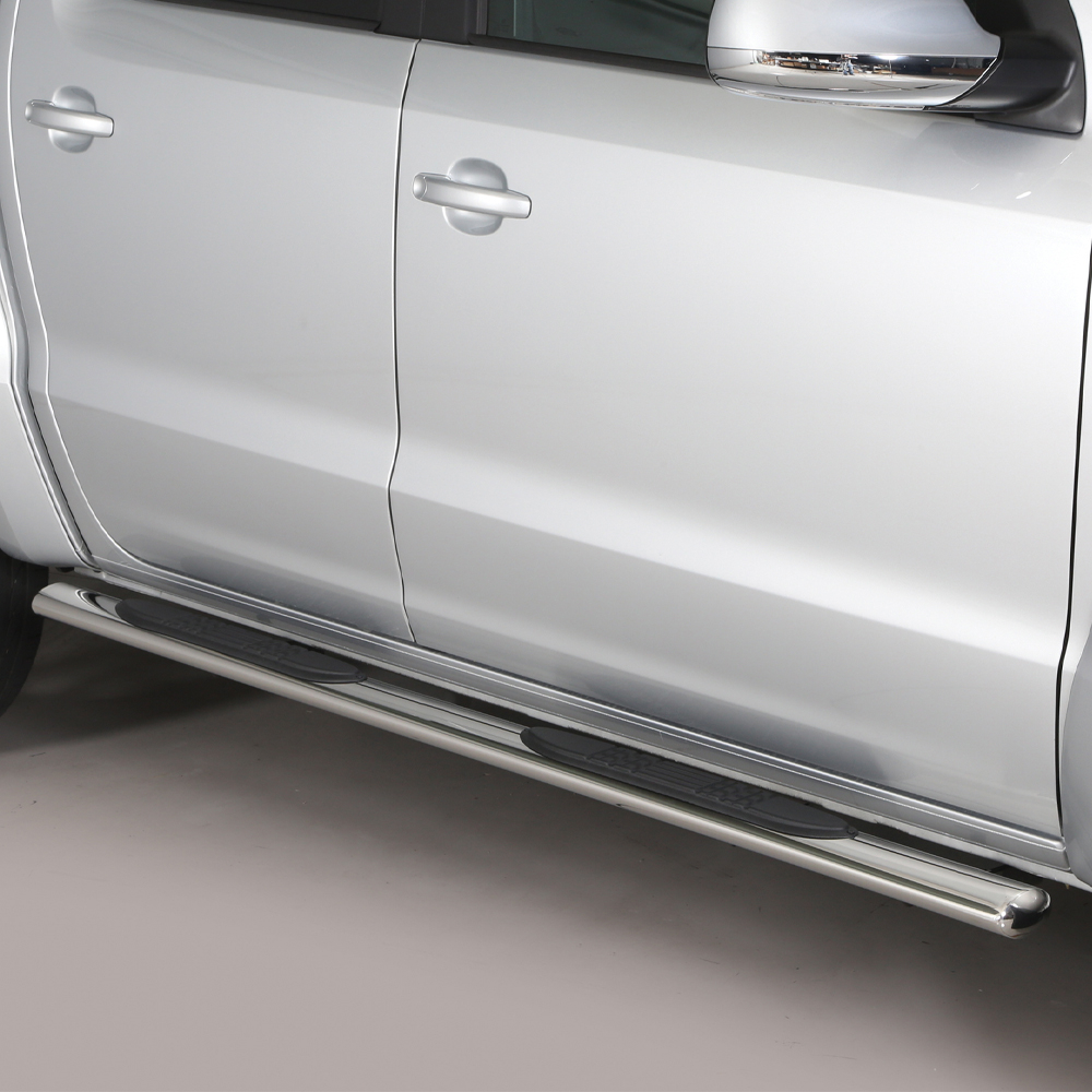 VW Amarok 2011-2020 Stainless steel side bars with oval steps