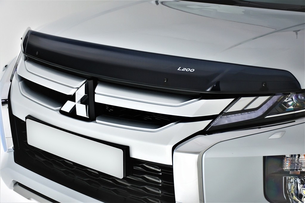 Mitsubishi L200 series 6 2019-2021 Dark smoke bonnet protector with L200 logo
