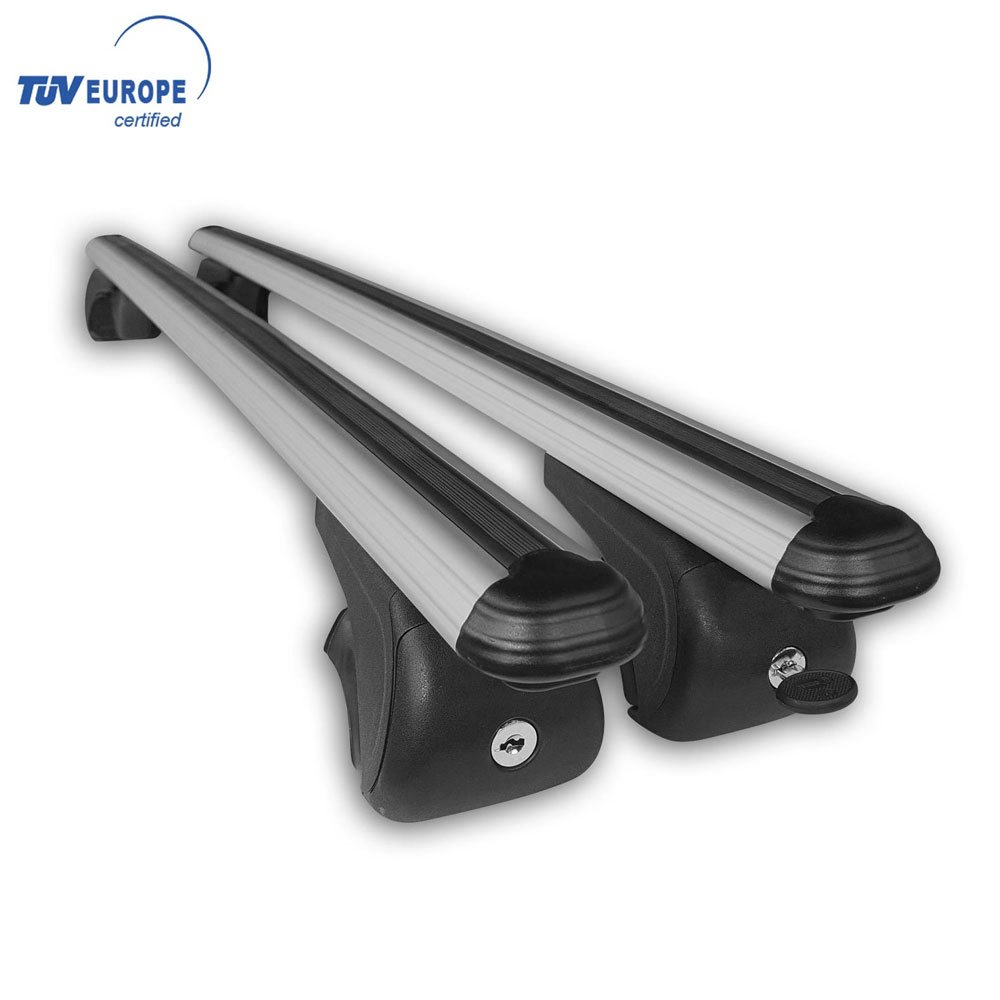 Roof rack cross bars for VW Caddy Maxi roof rails silver finish
