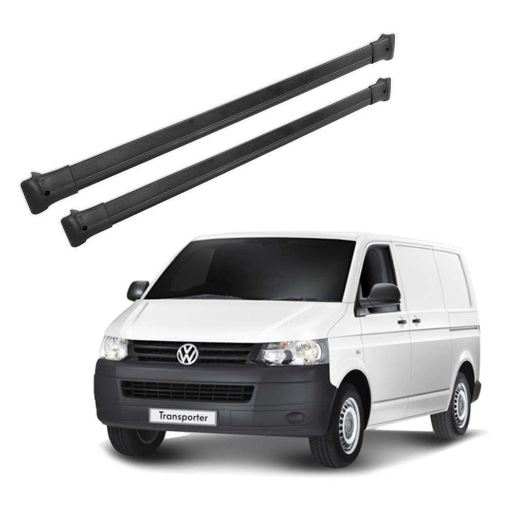 VW Transporter T5 T5.1 T6 T6.1 black alloy cross bars