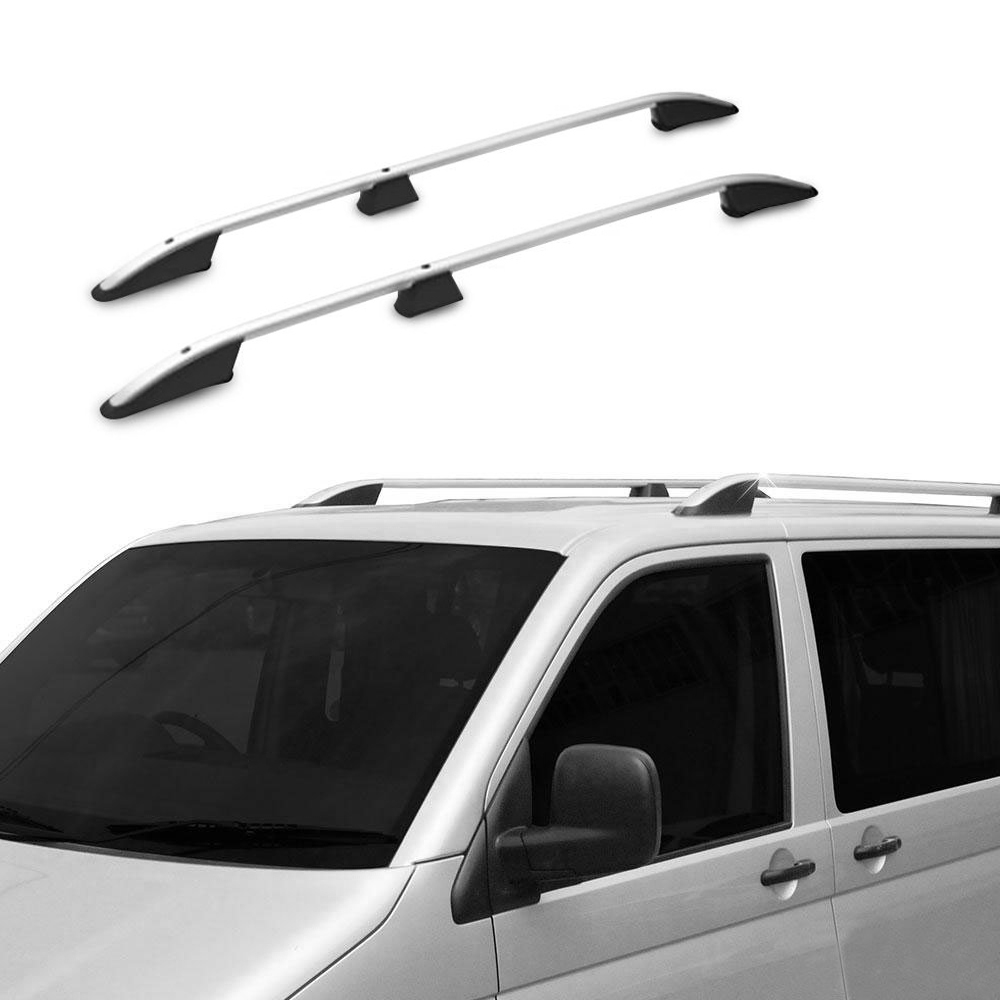 VW Transporter T5 T5.1 T6 T6.1 SWB silver alloy roof rails