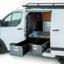 Deep twin drawer system met uitschuifbare vloer 1700mmx1000mm, ladediepte 27.5cm