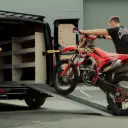 Collapsible motorbike ramp with anti-slip surface - Long version