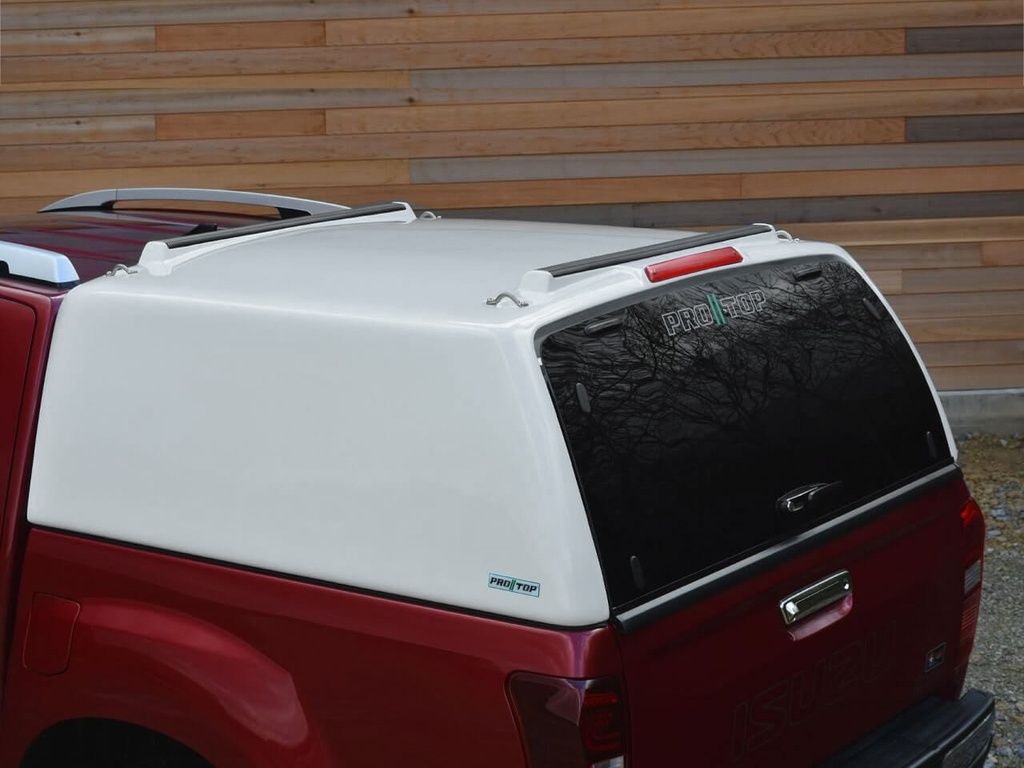 Pro//Top Tradesman canopy double CAB in 527 Splash white - solid rear door
