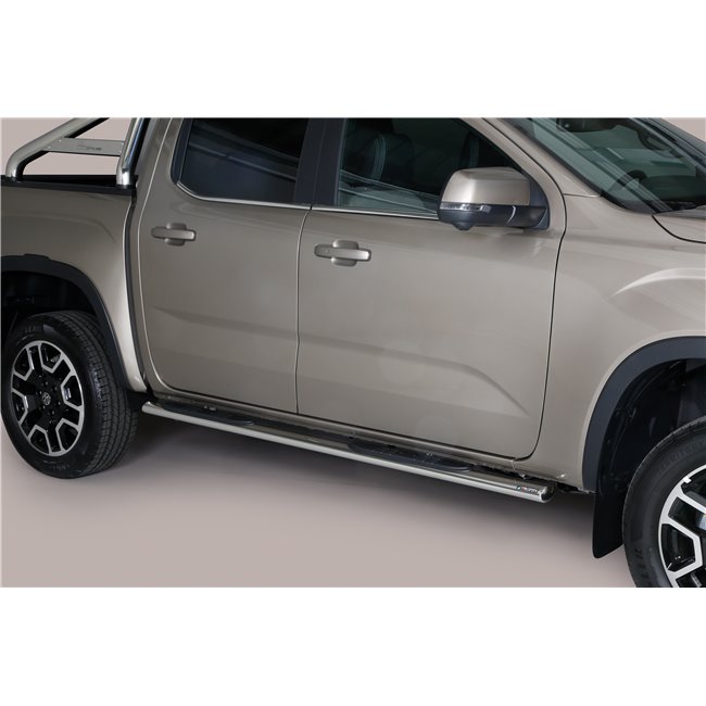 Oval sidebars with black step Amarok 2023+ DC