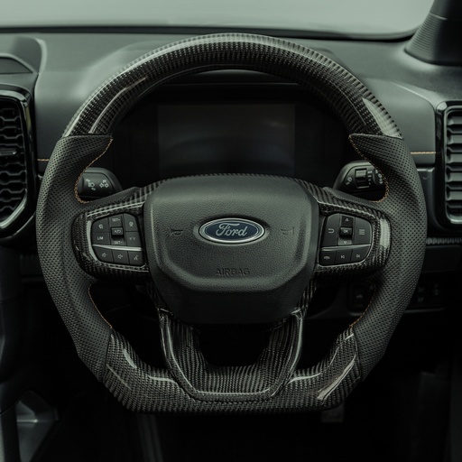 [4M-RANGER23-STEERINGWHEELV.2#] FORD RANGER 2023- WILDTRAK HEATED STEERING WHEEL IN CARBON FIBRE