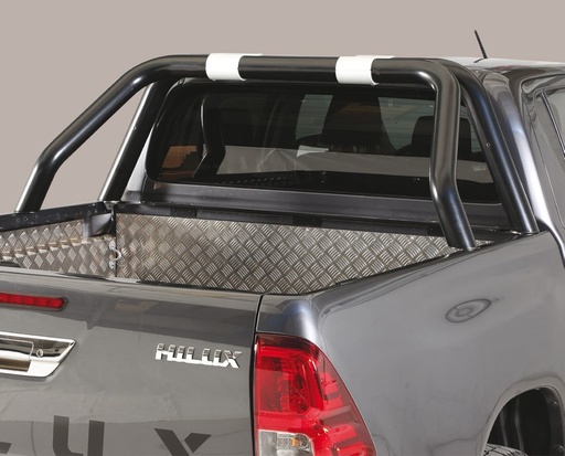 [4M-HILUX-21BLKRBM#] Toyota Hilux 2021- double cab single hoop sport bar - black