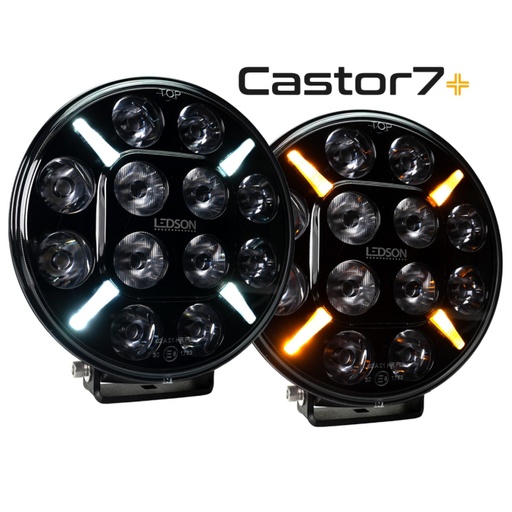 [4M-33491206] 7" Verstraler rond met wit/oranje standlicht (kruis) 60W/5400Lm