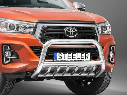 [4M-FACELIFTHILUX18DKUN-R1870-00#] Toyota Hilux Invincible X 2018- stainless steel A-Bar with axle bars