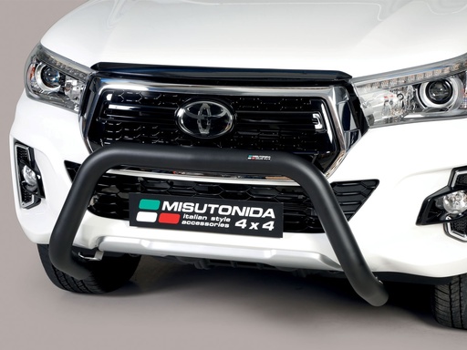 [4M-HILUX-19BLKABAR#] Toyota Hilux Invincible X double cab 2018- black 76MM A-Frame front bar