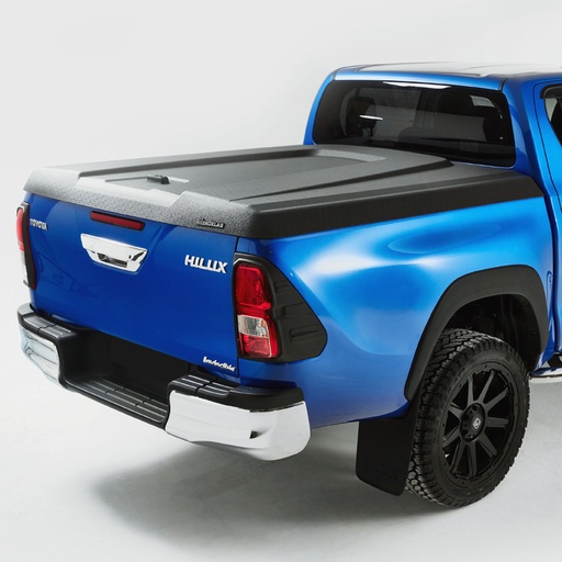 [4M-HILUX-16DBLSPAEROTEXT#] Toyota Hilux 2016-2021 Aeroklas speed black lift-up tonneau lid