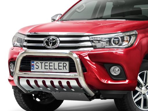 [4M-HILUX16DKUN-R1570-04#] Toyota Hilux 2016 front A-Bar with axle plate in stainless steel
