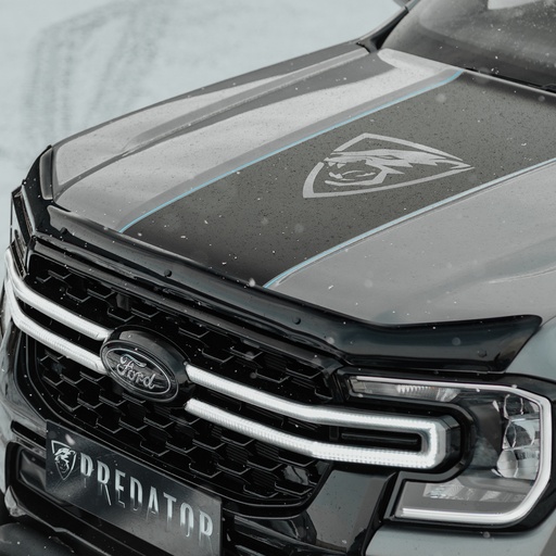 [4M-RANG23-BONNGRD.V3#] Ford Ranger 2023- Slimline bonnet guard - Dark smoke