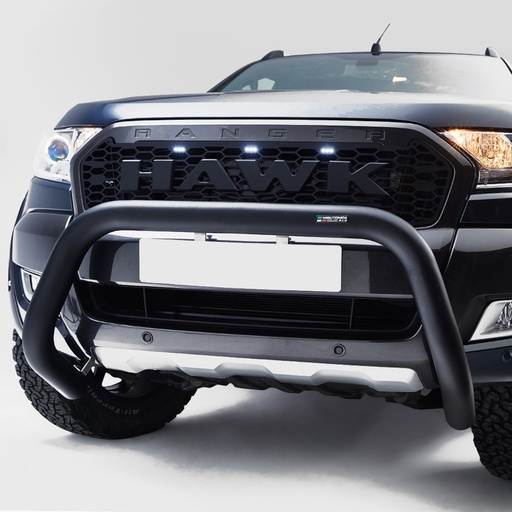[4M-RANG5ABAR76EUMACHB-ALL#] Ford Ranger 2019-2022 76MM Black A-Frame bull bar