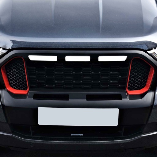[4M-CHAP-THUNDERGRILL#] Ford Ranger 2019-2022 Thunder grille matte black with red accents