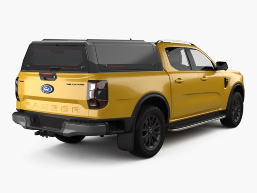 [4M-369045] Aluminium Rhinoman Xpedition hardtop for Ford Ranger & Ranger Raptor Double Cab (23-) in Matt Black -lift-up panels & lift up rear