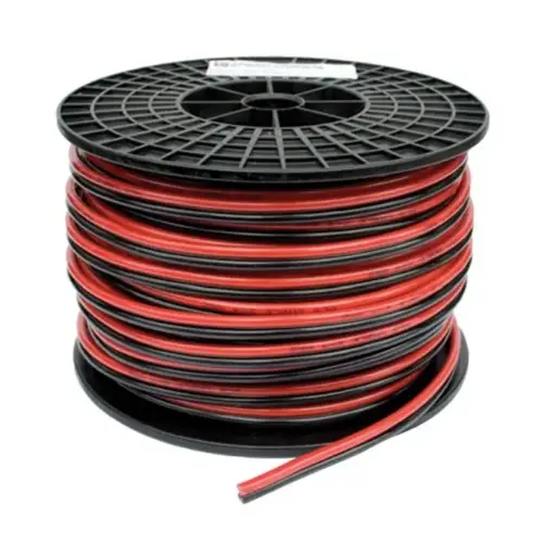 2X10twin accukabel rood/zwart (per meter)