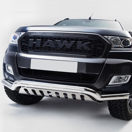 [4M-R12-R1276-04-2016ON#] Ford Ranger 2016-2019 70MM stainless steel spoiler bar with axle plate
