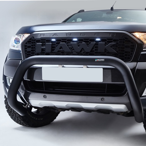 [4M-RANG5-16HAWKGRILLLED#] Ford Ranger 2016-2019 Raptor style grille with Hawk logo and white LED's