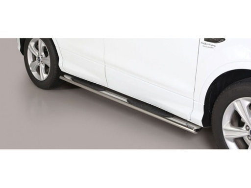 [4M-KUGA-17/GPO/420/1X/STAIN#] Ford Kuga 2016- stainless steel side bars with black rubber treads