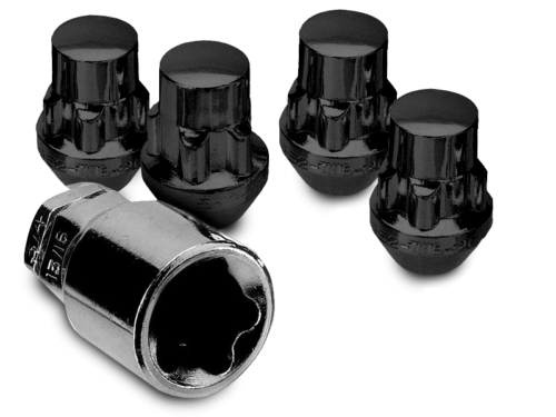 [4M-14MMX1.5LONGBLKLOCKNUTS#] 14MM X 1.5MM long black transit locking wheel nuts (set of 4)