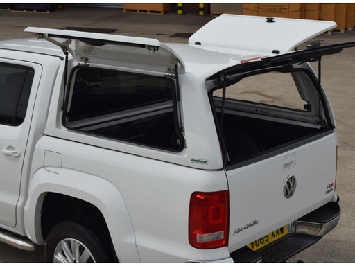 [4M-AMARDCPROTOPGULLB4B4#] VW Amarok 2011-2020 ProTop gullwing canopy with glass rear door in B4B4 Candy White