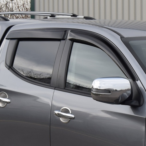 [4M-L200-19DBLWDQUAD#] Mitsubishi L200 series 6 2019-2021 set of 4 stick-on tinted wind deflectors
