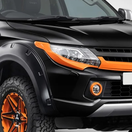 [4M-L200-15HLCORANGE#] Orange headlight covers for Mitsubishi L200 series 5 2015-2019