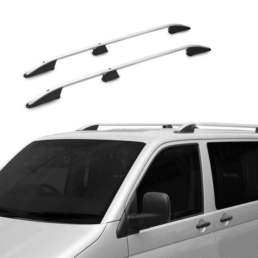 [4M-VWT5SWBRR#] VW Transporter T5 T5.1 T6 T6.1 SWB silver alloy roof rails