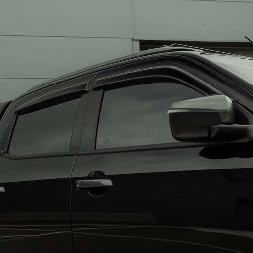 [4M-DMAX20DCQWD#] Isuzu D-Max 2021- Set of 4 stick-On tinted wind deflectors