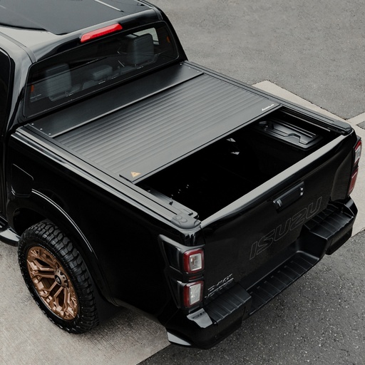 [4M-DMAX20DC/E-ROLLTOP#] Isuzu D-Max 2021- Black Aeroklas E-Roll roller shutter with touch 'N' Go technology