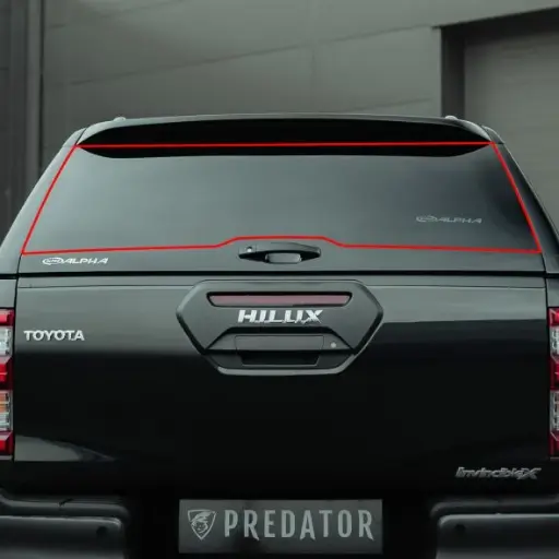 [4M-TS/E/REARDOORHILUX16] Alpha Type E rear glas Toyota Hilux 2016+